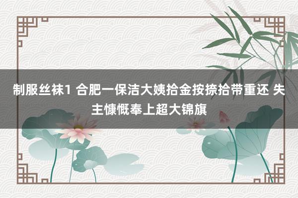 制服丝袜1 合肥一保洁大姨拾金按捺拾带重还 失主慷慨奉上超大锦旗