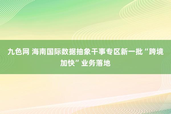 九色网 海南国际数据抽象干事专区新一批“跨境加快”业务落地