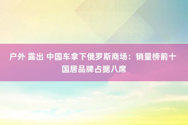 户外 露出 中国车拿下俄罗斯商场：销量榜前十 国居品牌占据八席