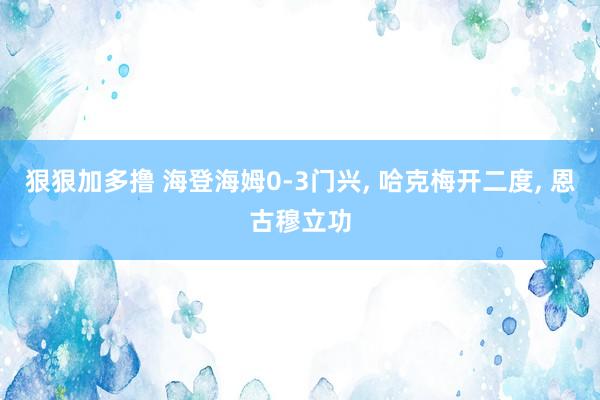 狠狠加多撸 海登海姆0-3门兴， 哈克梅开二度， 恩古穆立功