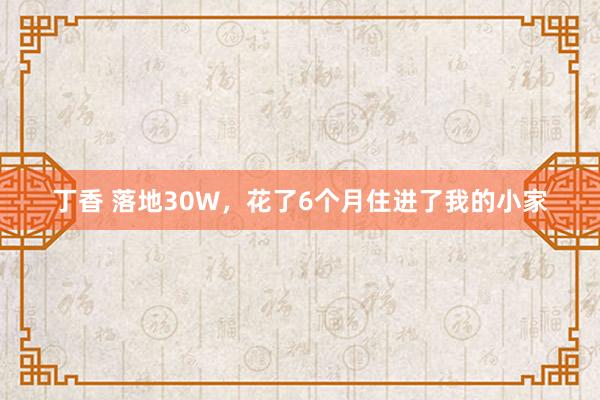 丁香 落地30W，花了6个月住进了我的小家