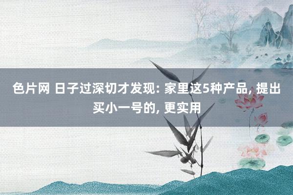 色片网 日子过深切才发现: 家里这5种产品， 提出买小一号的， 更实用