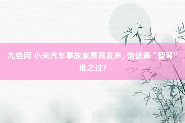 九色网 小米汽车事故家属再发声， 饱读舞“智驾”谁之过?