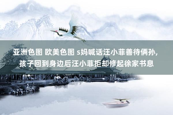亚洲色图 欧美色图 s妈喊话汪小菲善待俩孙， 孩子回到身边后汪小菲拒却修起徐家书息