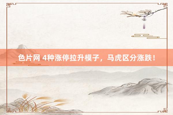 色片网 4种涨停拉升模子，马虎区分涨跌！