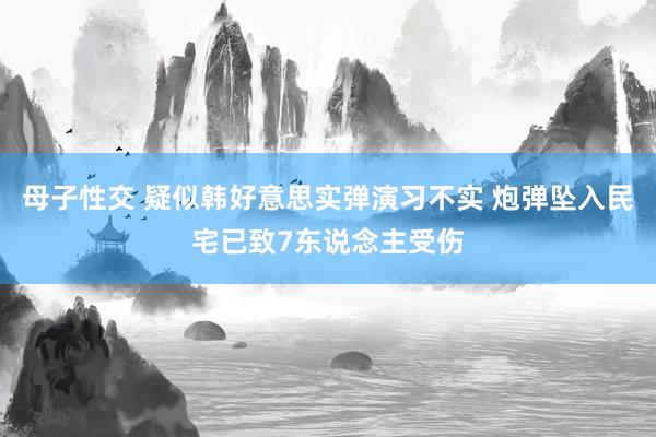 母子性交 疑似韩好意思实弹演习不实 炮弹坠入民宅已致7东说念主受伤